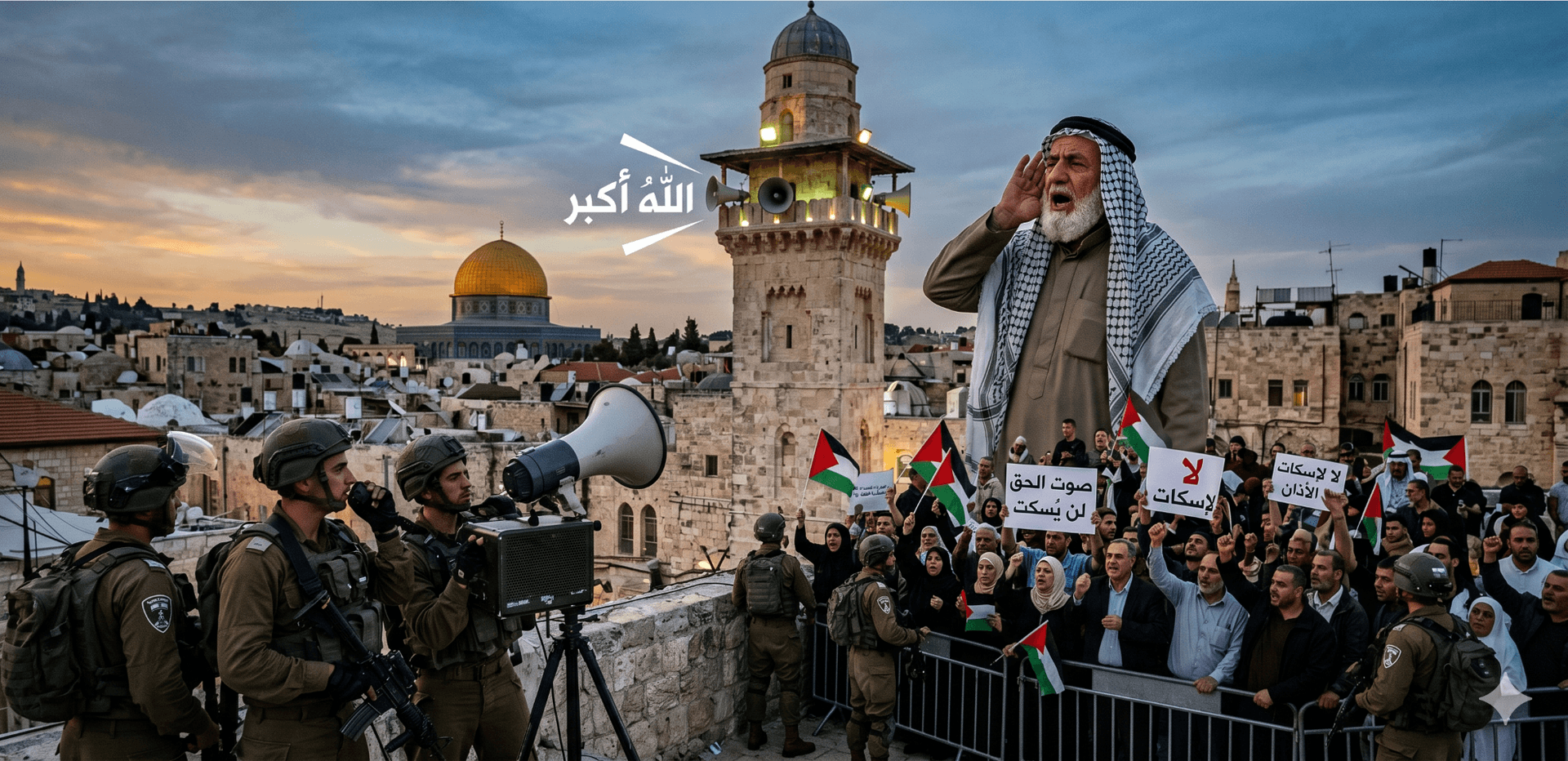 مسيرة الحظر.. 20 عامًا من محاولات إسكات الأذان في الأراضي الفلسطينية المحتلة